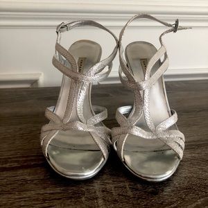 Caparros silver strappy heel